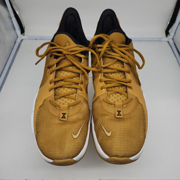 Nike PG 5 Wheat Shoes Mens 14 Gold Metallic Grain Paul George Basketball - Picture 4 of 16
